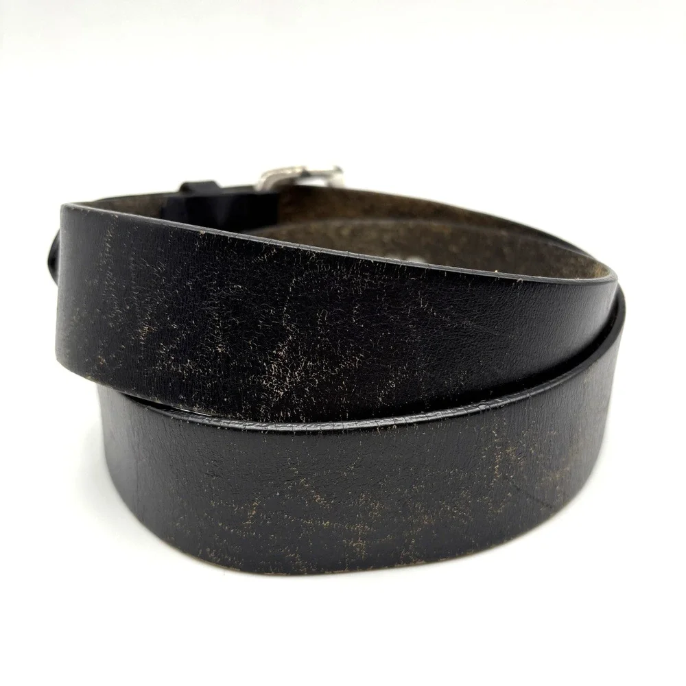Vintage Y2K EXPRESS Black Genuine Leather Dress Belt M 31-36
